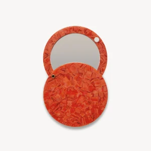 Crimson Pearl Swirl Pocket Mirror