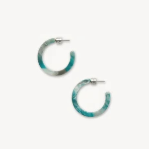 Jadeite Swirl Acetate Hoop Earrings