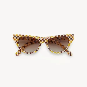 Mod Checkerboard Cat-Eye Sunglasses